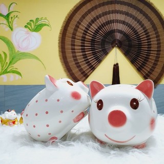 Lợn gốm sứ chấm bi mắt nâu size 2 và 3