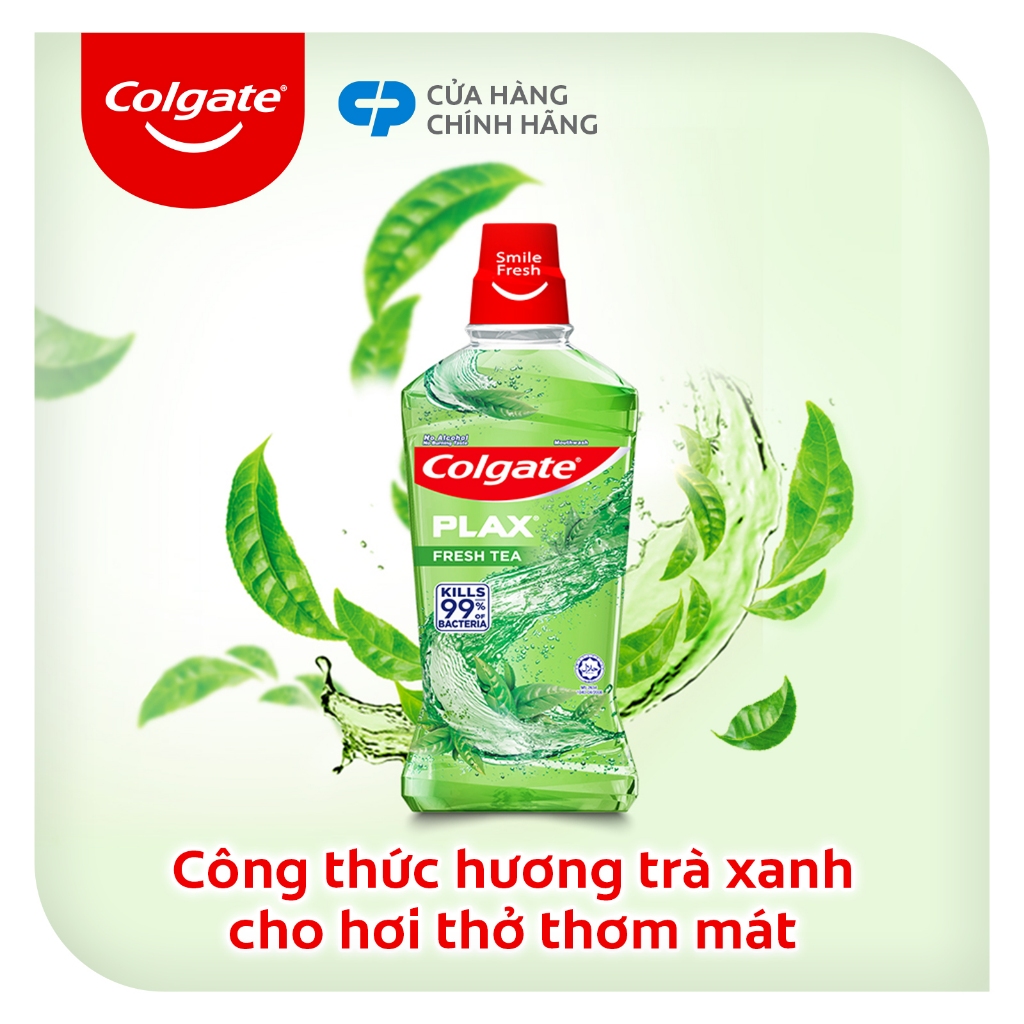 Bộ 3 Nước súc miệng Colgate diệt 99% vi khuẩn Plax trà xanh 250ml