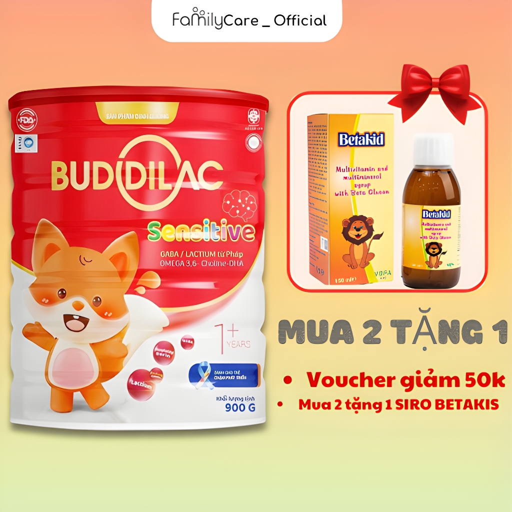 Sữa Bột Buddilac Sensitive Dành Cho Bé Chậm Nói, Rối Loạn Phát Triển, Trẻ Tự Kỷ, Phổ Tự Kỷ Lon 900gr