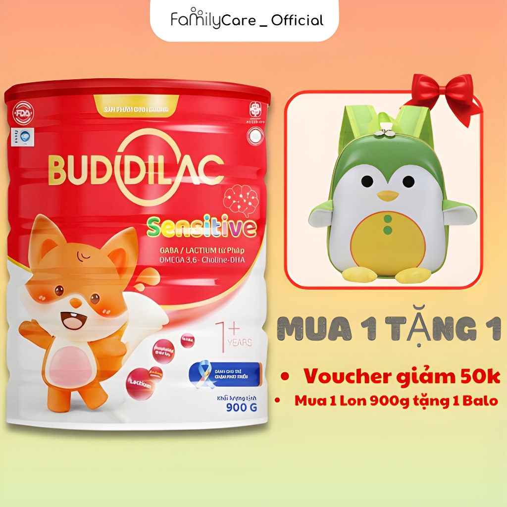 Sữa Bột Buddilac Sensitive Dành Cho Bé Chậm Nói, Rối Loạn Phát Triển, Trẻ Tự Kỷ, Phổ Tự Kỷ Lon 900gr