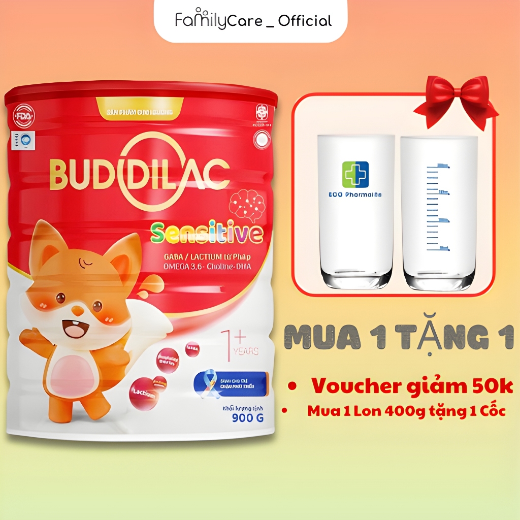 Sữa Bột Buddilac Sensitive Dành Cho Bé Chậm Nói, Rối Loạn Phát Triển, Trẻ Tự Kỷ, Phổ Tự Kỷ Lon 900gr