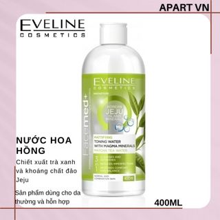 [Tặng gội sơ sinh 300ml] Nước hoa hồng kiềm dầu với khoáng chất Magma và trà xanh EVELINE Facemed 400ml