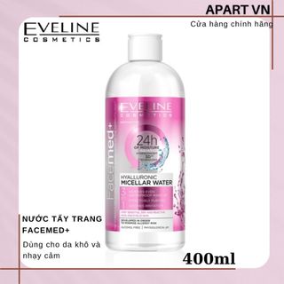 Nước tẩy trang không cồn dành cho da nhạy cảm Eveline Facemed+ dưỡng ẩm da 400ml