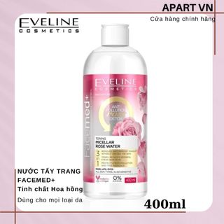 Nước tẩy trang Eveline Facemed+ tinh chất Hoa Hồng chai 400ml