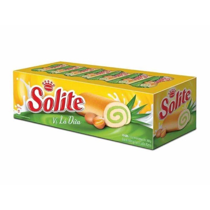 BÁNH BÔNG LAN CUỘN KEM SOLITE 20 CÁI HỘP 360G