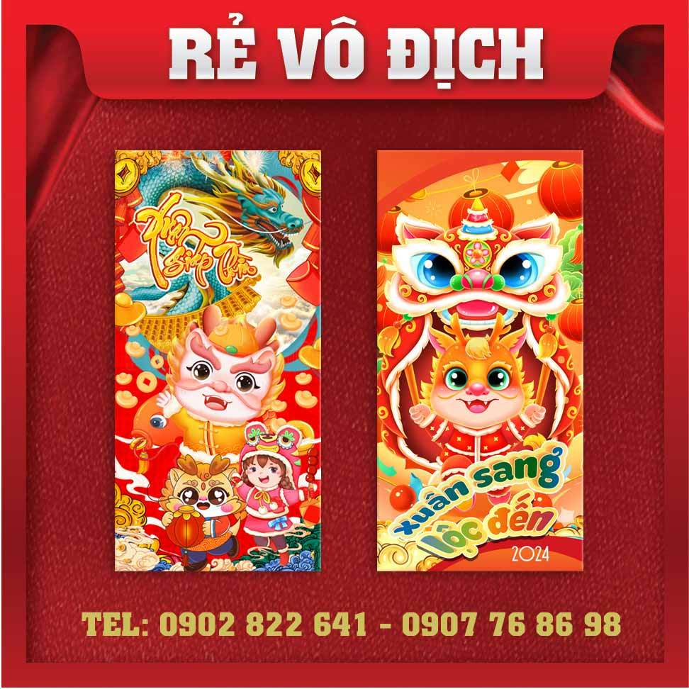 1Bao lì xì 2024 Chúc Tết Lễ Giấy Dày Dặn