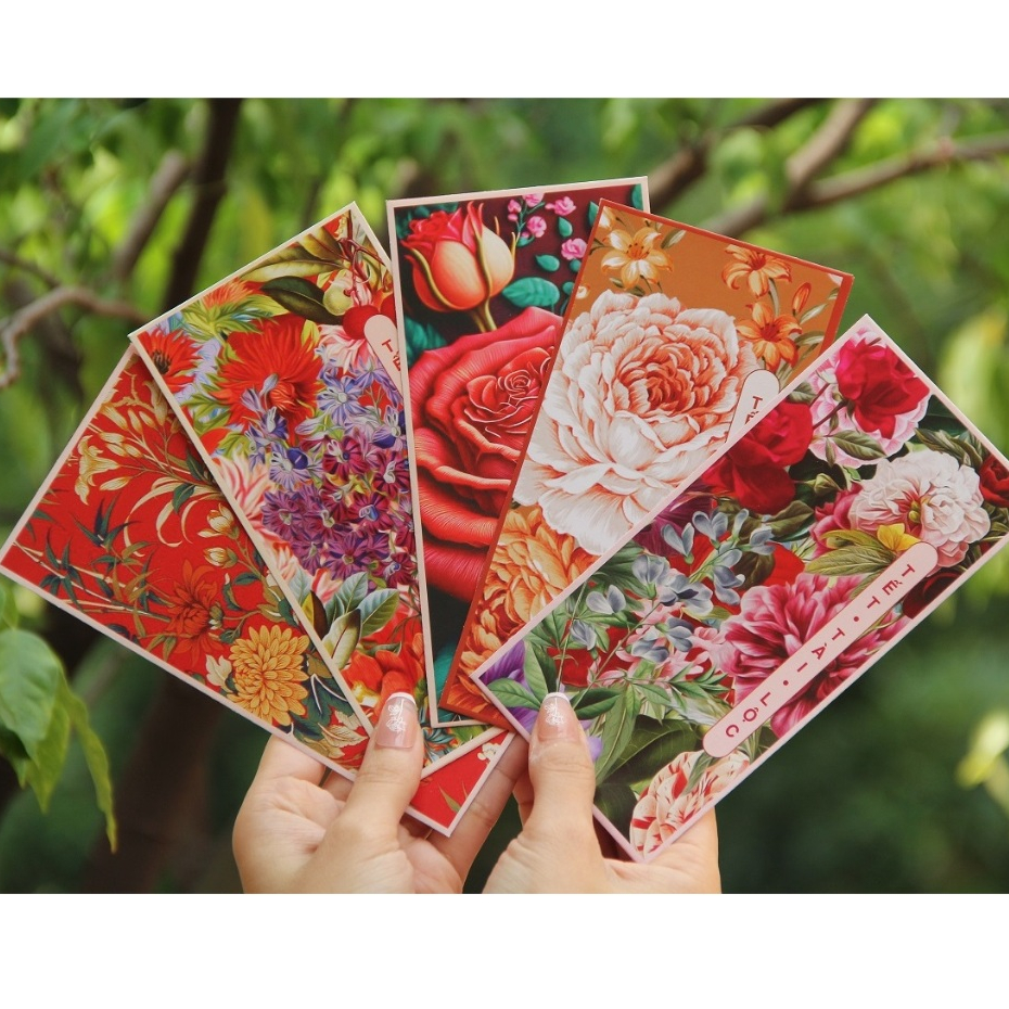 Sỉ 100 bao lì xì hoa tết hoạ tiết sắc xuân