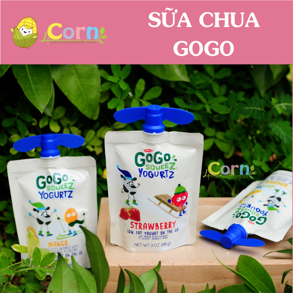 Sữa chua trái cây tươi Gogo Squeez dạng túi mút- Cho bé 6m+