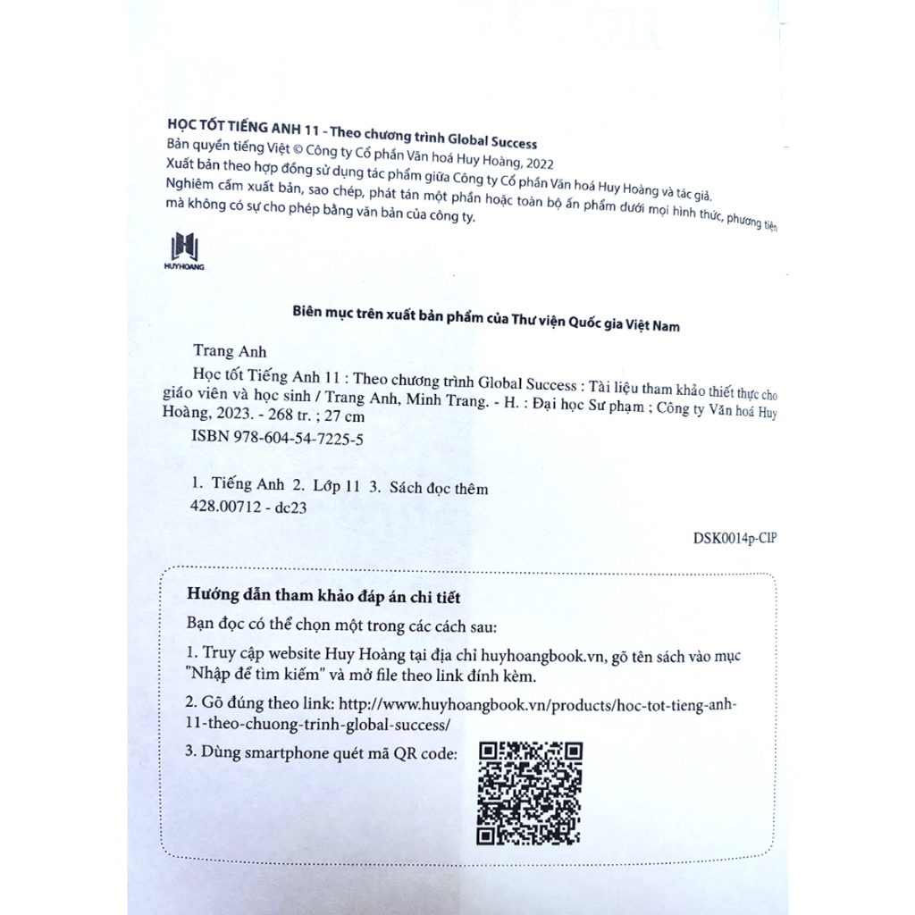 Sách Học Tốt Tiếng Anh 11 - Theo Chương Trình Global Success - Huy Hoàng