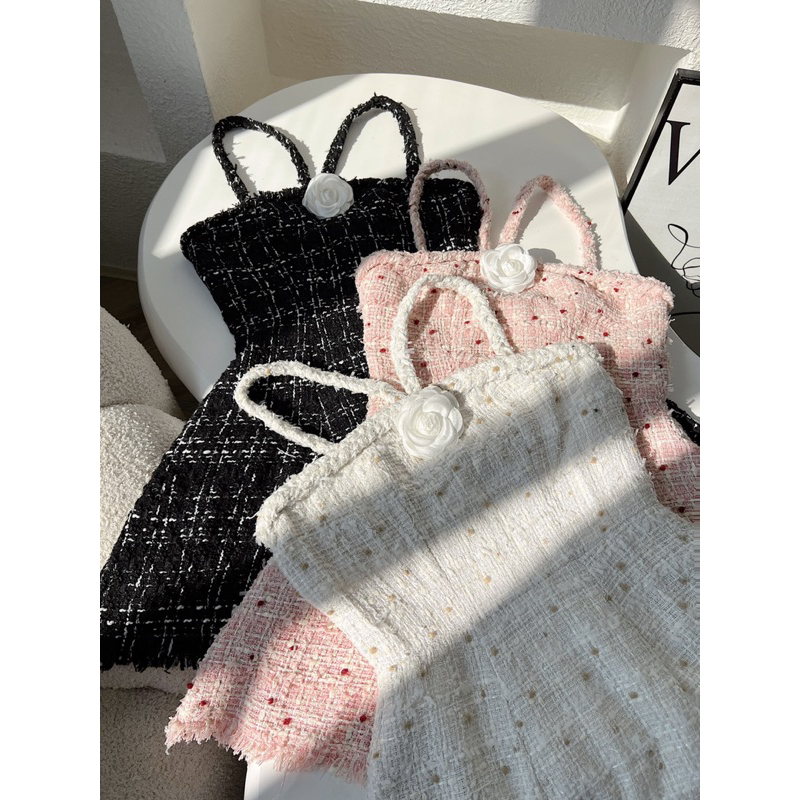 Đầm yếm dạ hoa trà