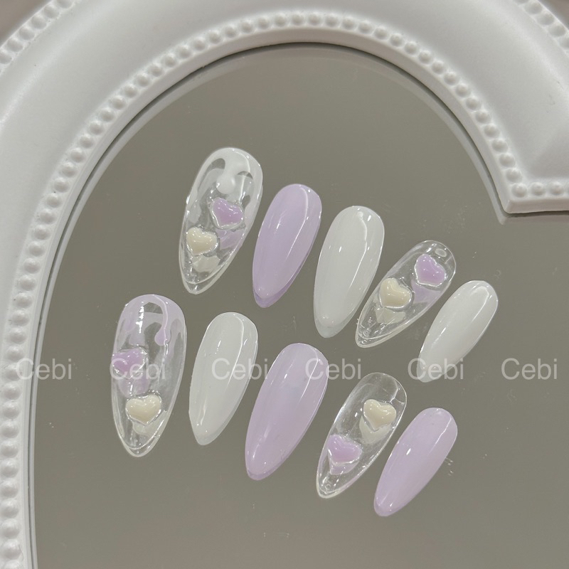 Nailbox tím trái tim
