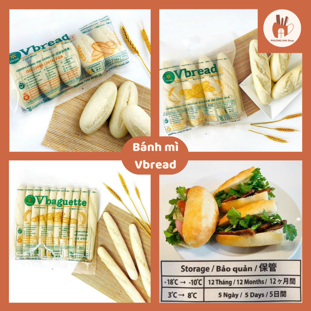 Bánh Mì Sạch 5 Sao VBread / Bánh Mì Que, Ổ / Clean & Frozen Bread