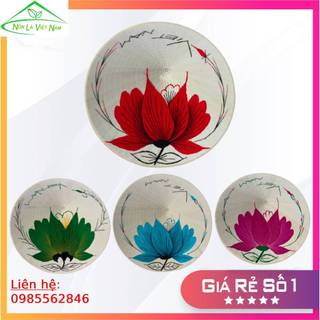 Nón lá thêu hoa - Nón thêu hoa sen - Nón thêu - Nón lá Việt Nam- Bán từ tối thiểu 2 c- kèm quai nón