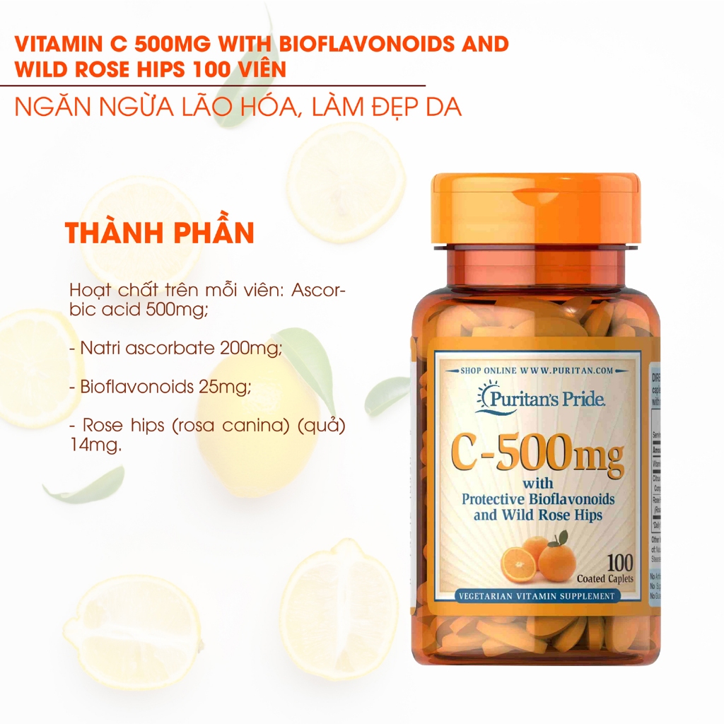 Combo giải độc gan, ngừa mụn, làm sáng da mờ vết thâm Zinc for Acne, Milk Thistle và Vitamin C-500mg Puritan's Pride
