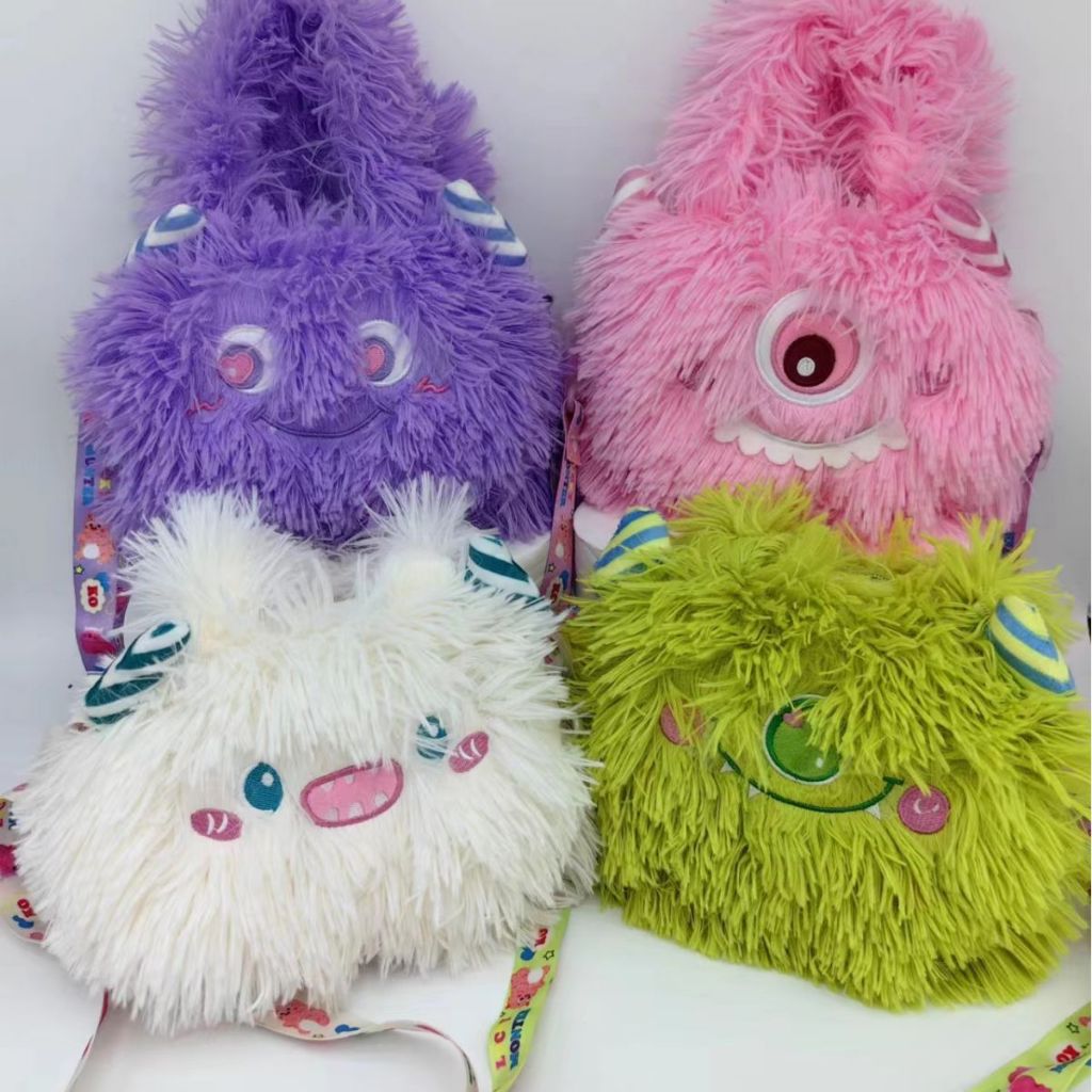 Túi Xách Phủ Lông Hoạt Hình Chó Tai To Và Những Người Bạn Dễ Thương