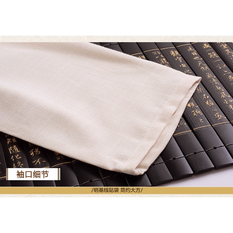 Bộ Đũi Trung Niên Dài Tay Thêu Họa Tiết Tỉ Mỉ, Quà Tặng Cho Bố Và Ông.