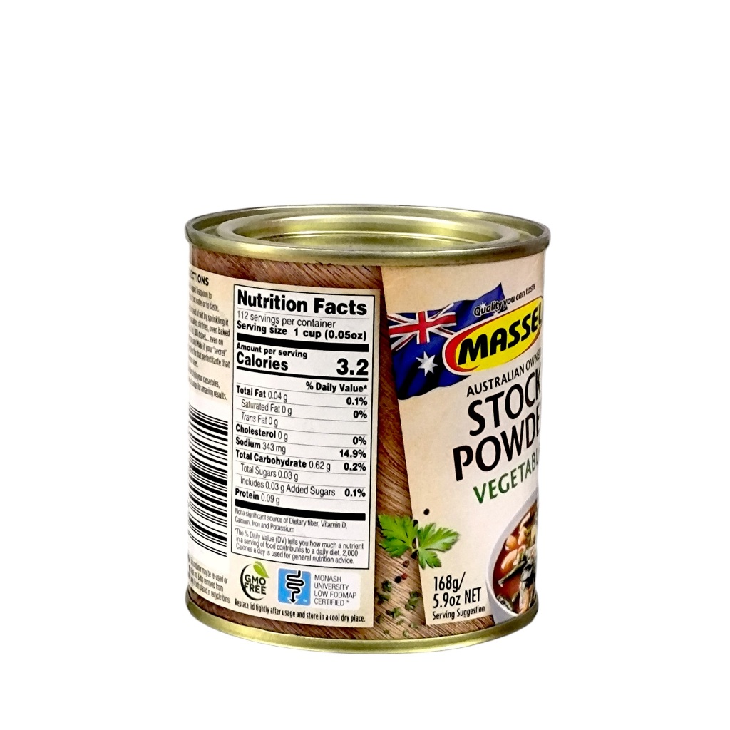 Hạt nêm Healthy Care massel premium stock powder vegetable lon 168g - vị rau củ