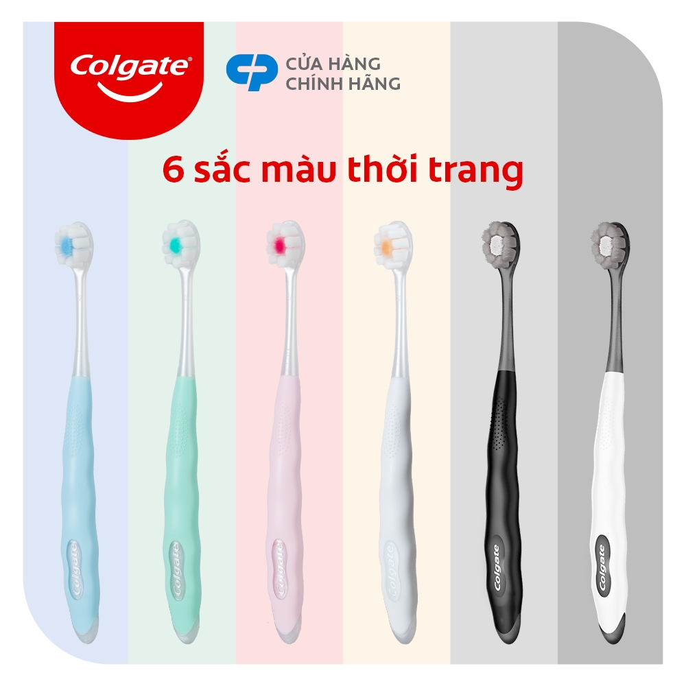 Bộ 2 Bàn chải Colgate Cushion Clean Twin Charcoal lông chải kháng khuẩn