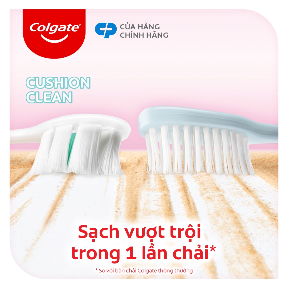 Bộ 4 Bàn chải Colgate Cushion Clean Twin Charcoal lông chải siêu dày tạo bọt mịn, kháng khuẩn