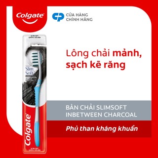 Bàn chải Colgate Slimsoft Between Charcoal lông chải mềm mảnh xen sợi phủ than hoạt tính