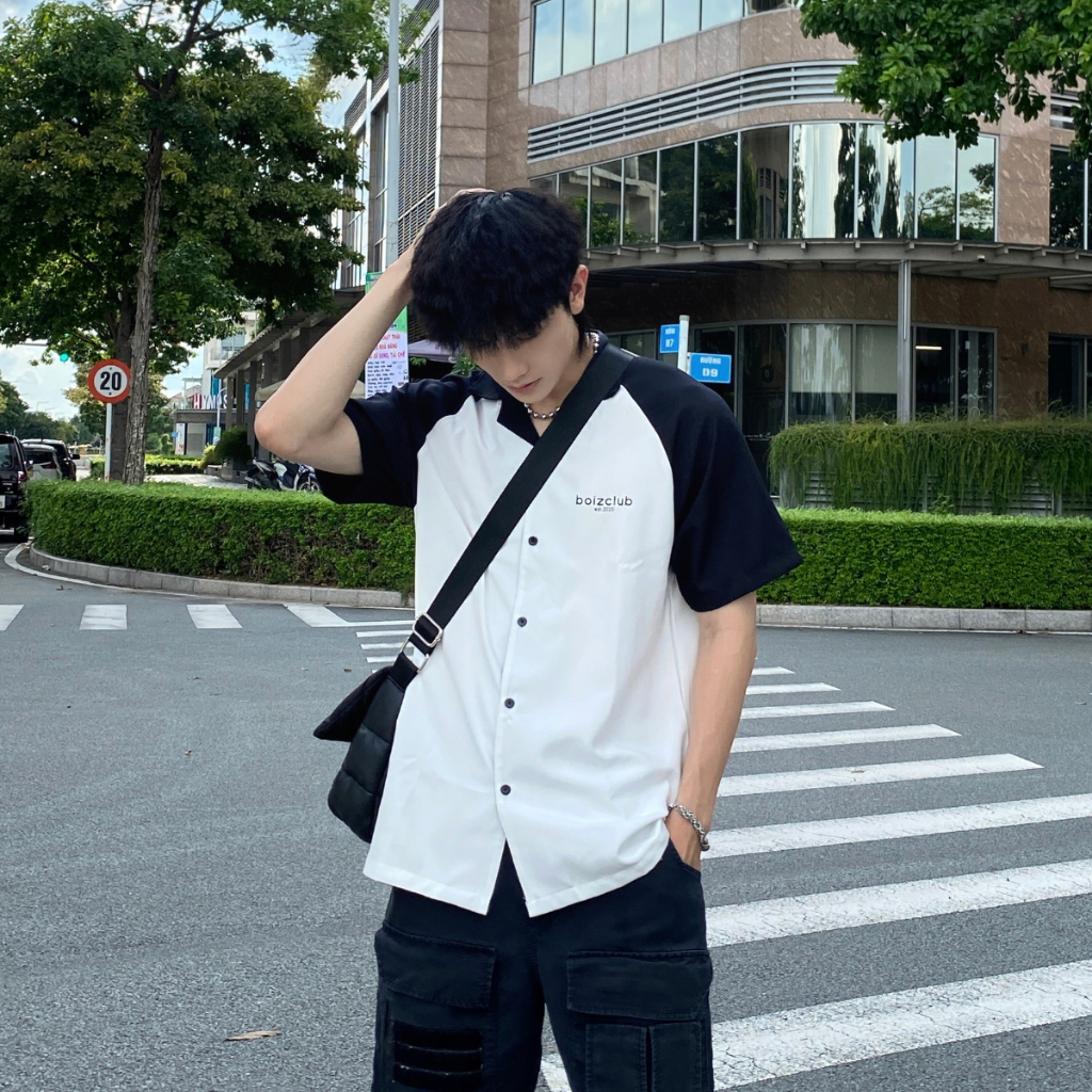 Áo sơ mi tay ngắn LocalBrand Boizclub tay raglan form unisex
