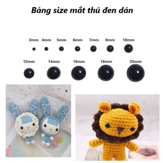 Mắt Dán Thú Màu Đen nhiều size