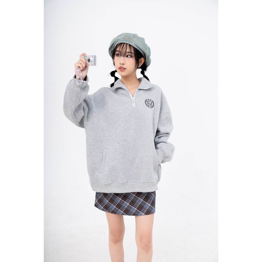 Áo nỉ sweatshirt cổ polo thêu ngực Lolliemade TKP192 LOLLIE STUDIO