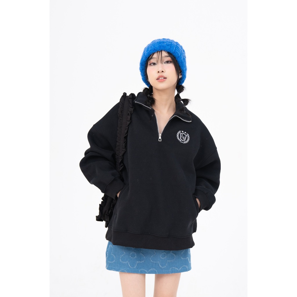 Áo nỉ sweatshirt cổ polo thêu ngực Lolliemade TKP192 LOLLIE STUDIO