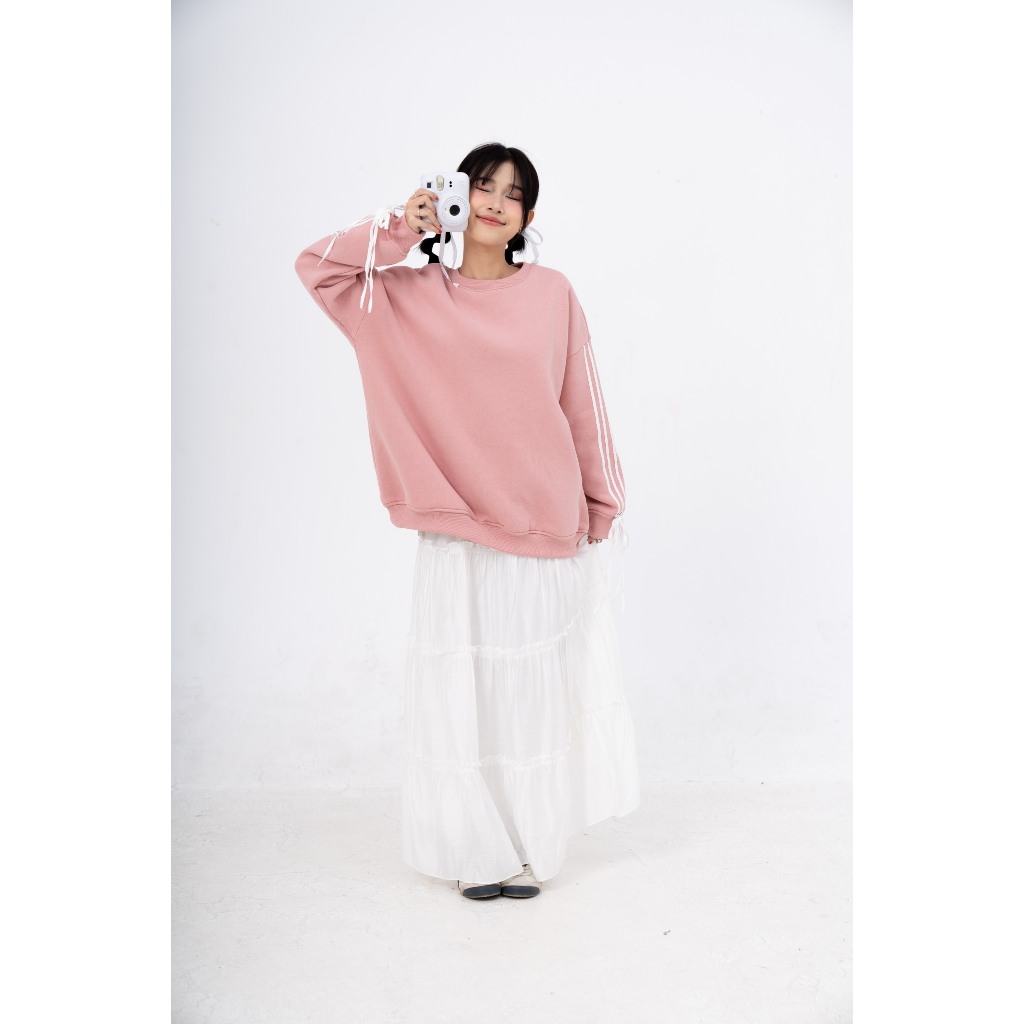 Chân váy dài midiskirt xoè tầng viền bèo Lolliemade TKC32 LOLLIE STUDIO