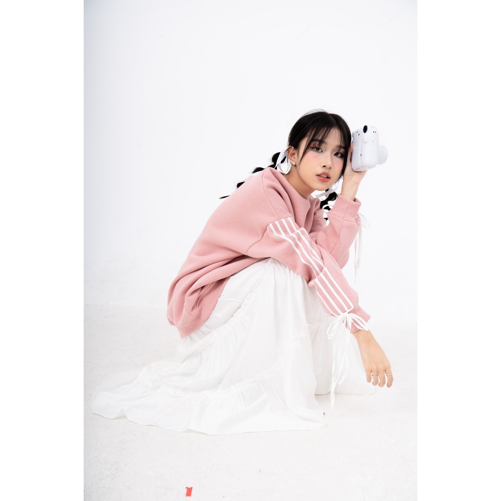 Chân váy dài midiskirt xoè tầng viền bèo Lolliemade TKC32 LOLLIE STUDIO