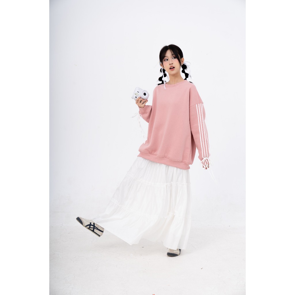 Chân váy dài midiskirt xoè tầng viền bèo Lolliemade TKC32 LOLLIE STUDIO