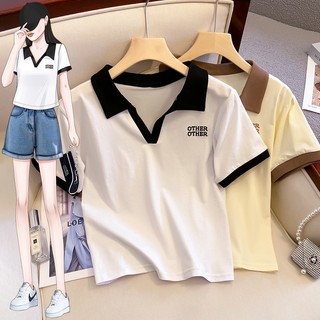 Áo croptop polo nữ tay ngắn phong cách hàn- the other
