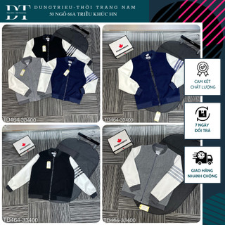 Áo Khoác Nỉ Bomer THOM Viền Tay 2 lớp - Áo Bomber Dạ Nỉ THOM Cực Hot Cho Nam Nữ