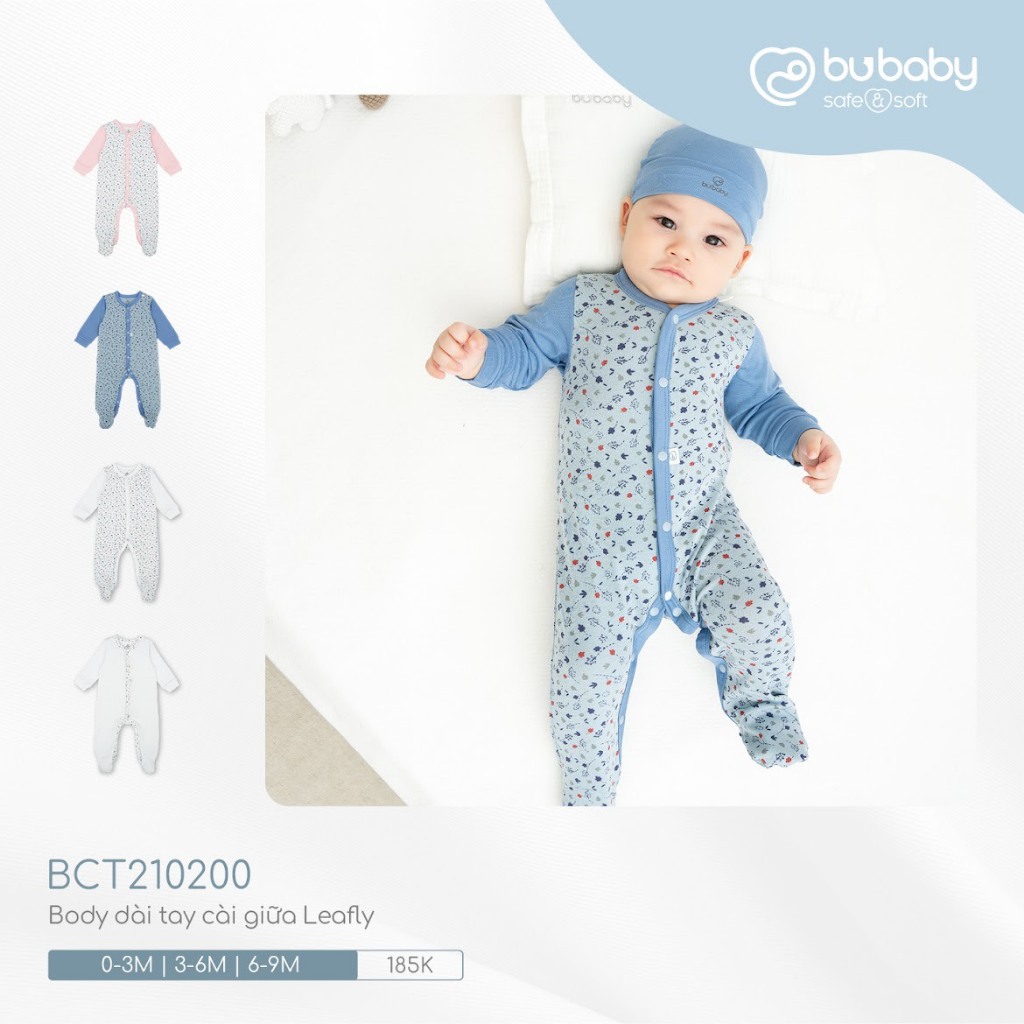 Bu baby - Bộ Body dài tay cài giữa Leafly BCT210200