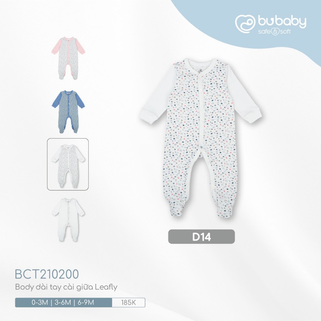 Bu baby - Bộ Body dài tay cài giữa Leafly BCT210200