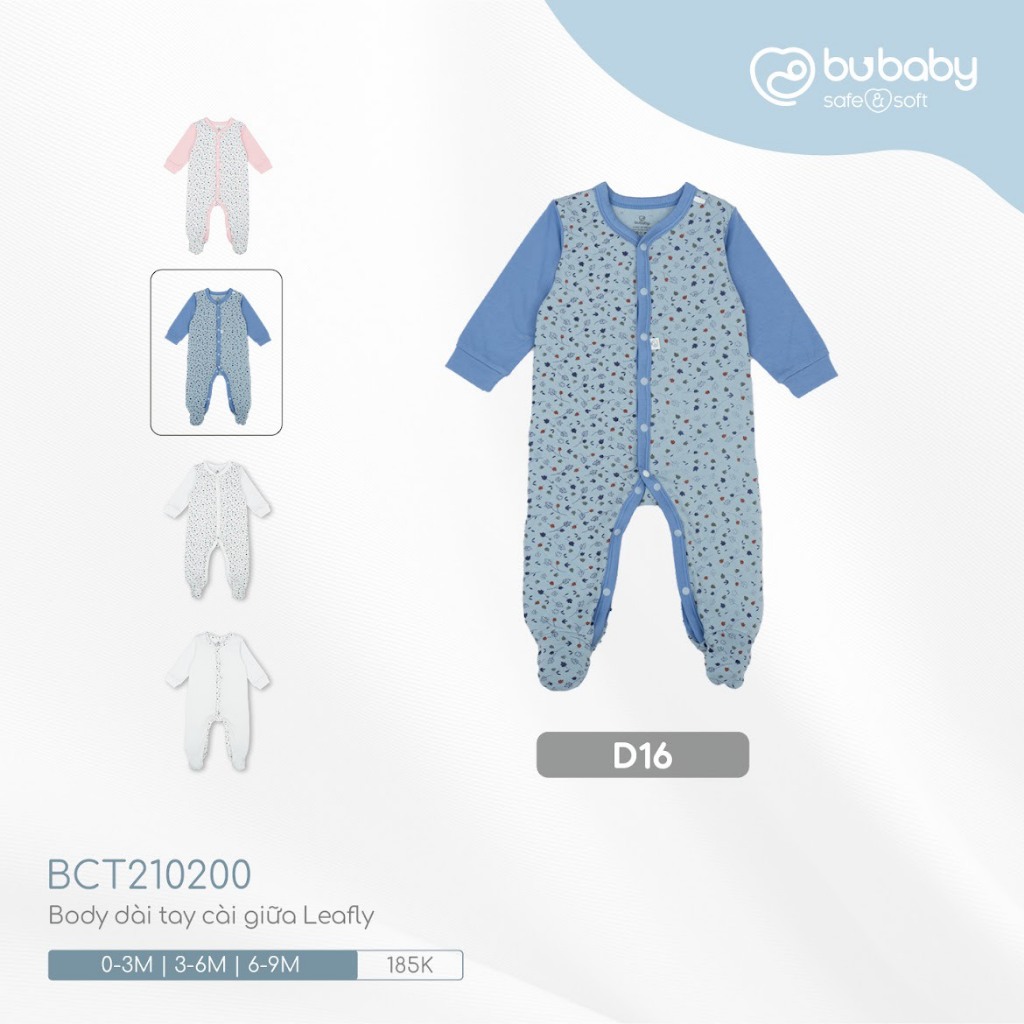 Bu baby - Bộ Body dài tay cài giữa Leafly BCT210200