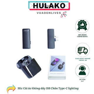 Micro thu âm đơn không dây cài áo khử tiếng ồn, lọc âm tốt hỗ trợ quay vlog,livestream, ghi âm,Type-C, lightning