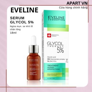 Tinh chất Eveline Glycol Therapy 5% se khít lỗ chân lông và giảm mụn - 18ML