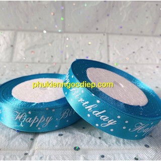 Ruy băng lụa xanh dương (bản rộng 2cm)