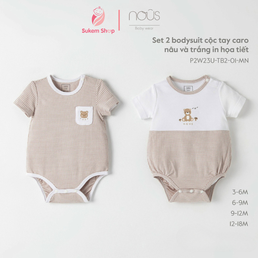 [NOUS] Set 2 Bodysuit Cộc Tay Nous Premium 2023