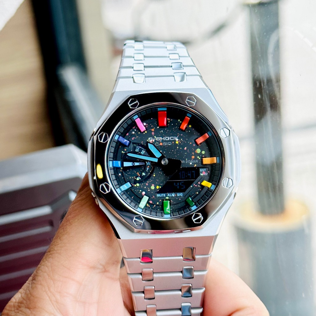 Đồng hồ nam dây thép Casio G Shock GA 2100 Custom Royal Diamond Galaxy