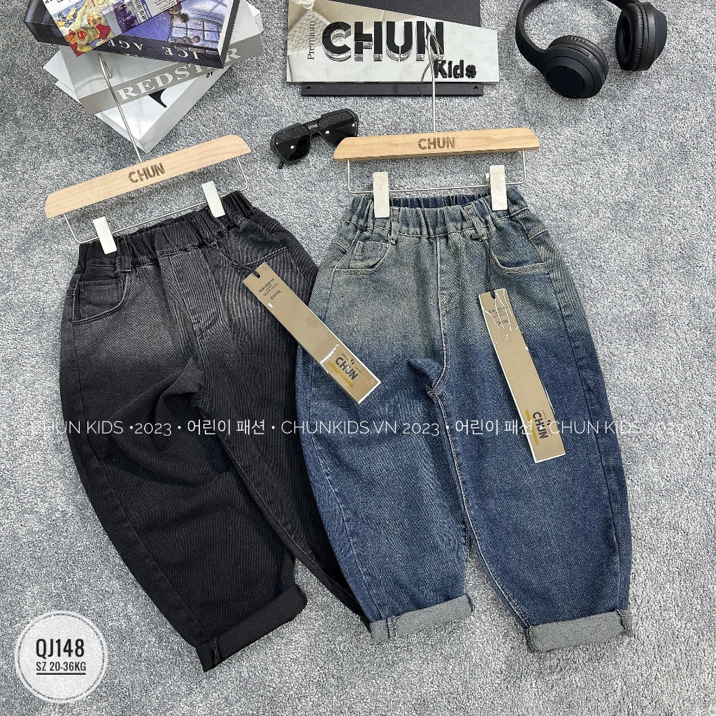 QJ148 - QUẦN jean đại CHUN ombre túi sau C - LOVE PARIS - 901 cho Bé