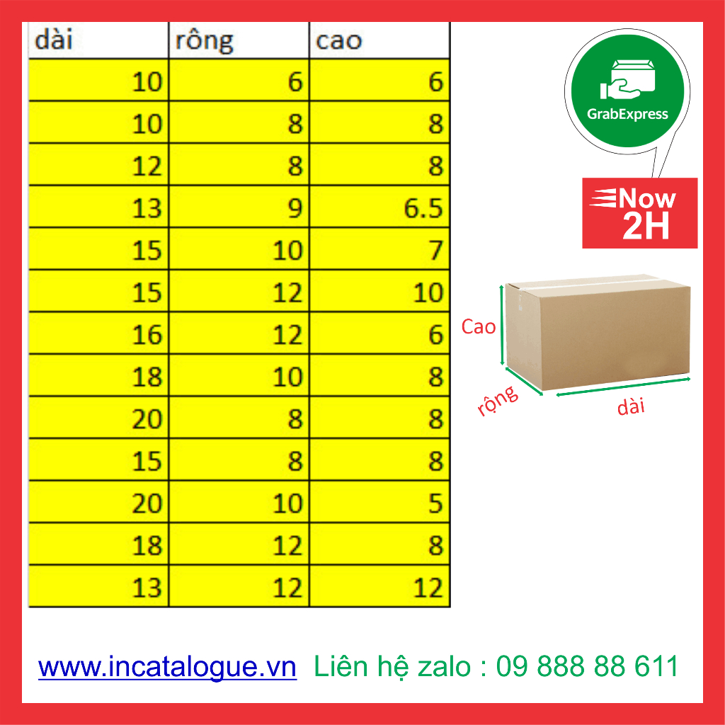 Hộp cartoon đóng hàng nhiều kích thước  6x8x10x12x15x18x20 x25 thùng giá rẻ