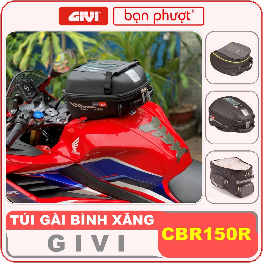 Túi Bình Xăng Givi CBR 150R - Túi Gài Bình Xăng Givi Kèm Ngàm Tanklock Cho CBR150R - Túi Tanklock CB