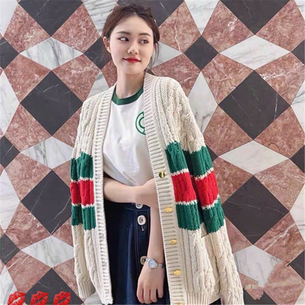 Áo khoác, áo cardigan gúccí bản cao cấp họa tiết thêu nam nữ