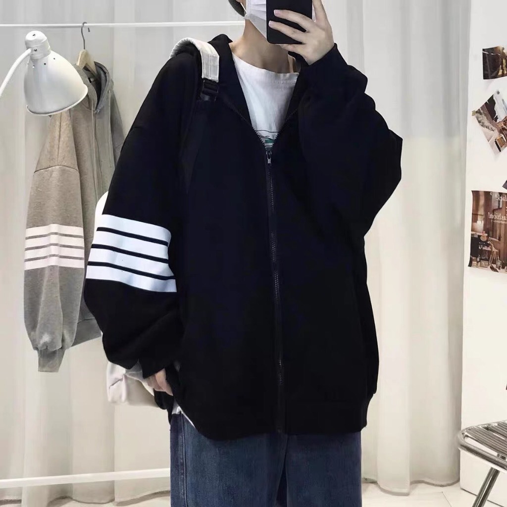 Sét bộ thể thao phối áo hoodie zip thom bốn màu siêu đẹp cho nam nữ