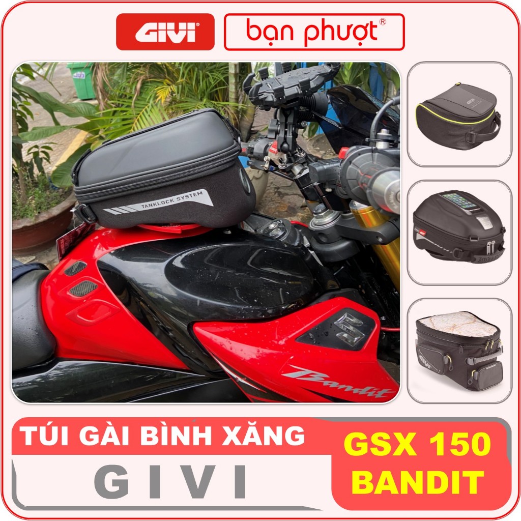 Túi Bình Xăng Givi GSX150 Bandit - Túi Gài Bình Xăng GIVI Kèm Ngàm Tanklock Cho GSX Bandit 150 - Bạn