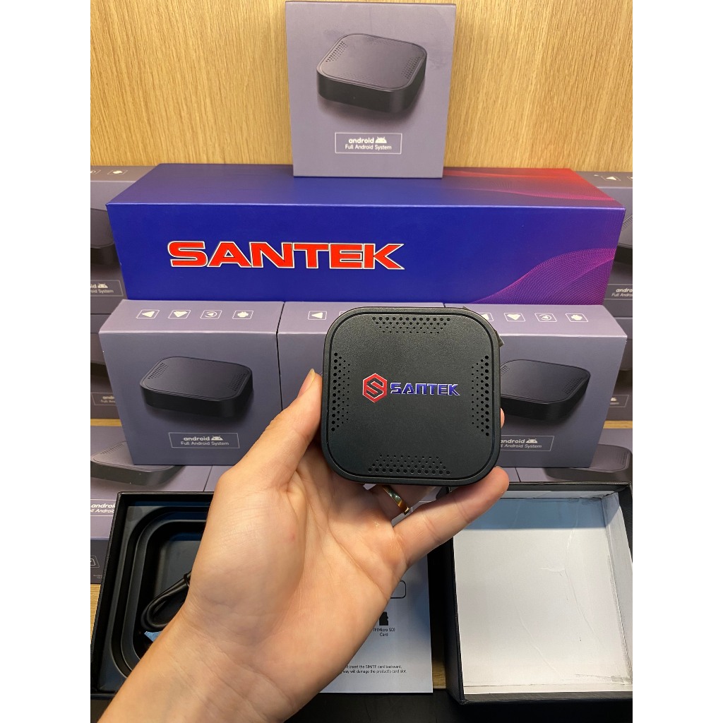 Android Box Santek Cắm Sim 4G Tặng Vietmap Live Cá Nhân Màn Zin Ô Tô Thành Màn Hình Android Ram 4GBx64GB