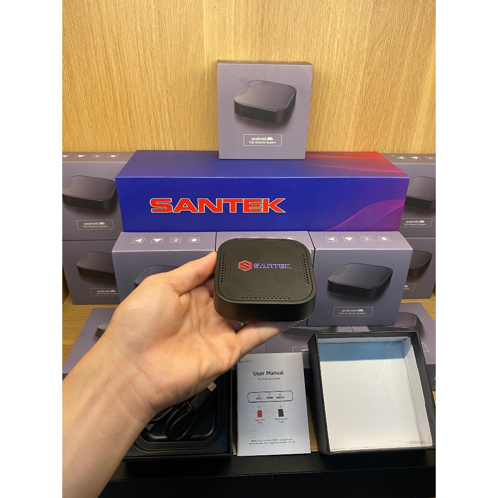 Android Box Santek Cắm Sim 4G Tặng Vietmap Live Cá Nhân Màn Zin Ô Tô Thành Màn Hình Android Ram 4GBx64GB