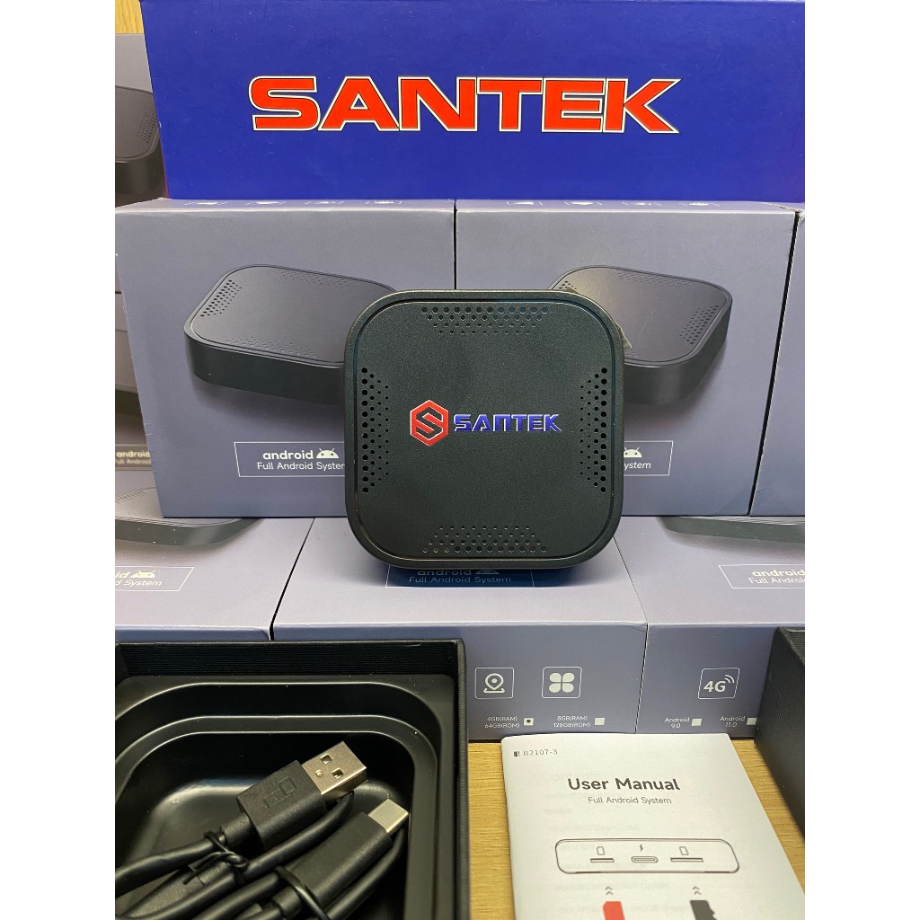 Android Box Santek Cắm Sim 4G Tặng Vietmap Live Cá Nhân Màn Zin Ô Tô Thành Màn Hình Android Ram 4GBx64GB